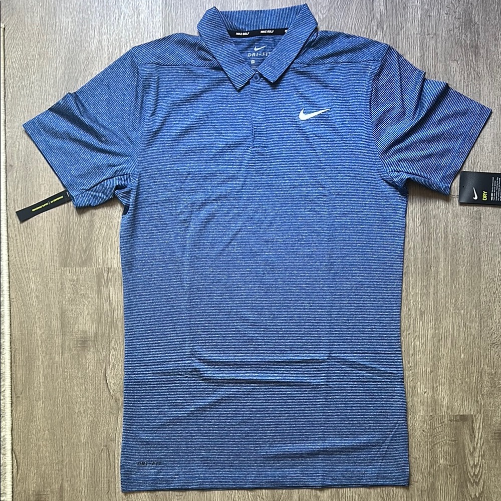 Nike DriFit Blue Polo Shirt, Small/TALL